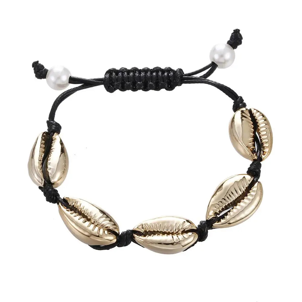 Handwoven Shell Charm Bracelet