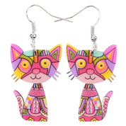 Cat-Shaped Acrylic Drop Earrings