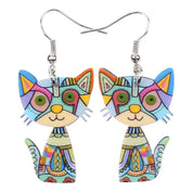 Cat-Shaped Acrylic Drop Earrings