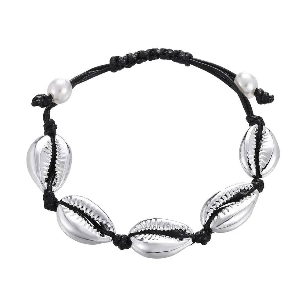 Handwoven Shell Charm Bracelet