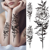 Temporary Peony Flower Tattoo