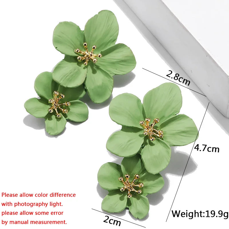 Double-Layer Floral Earrings