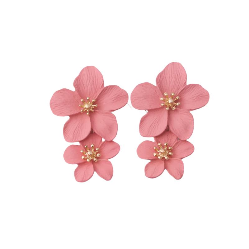 Double-Layer Floral Earrings