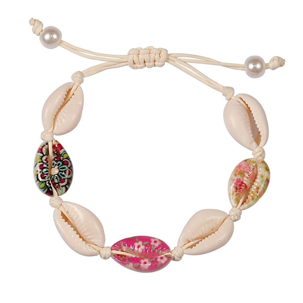 Handwoven Shell Charm Bracelet