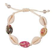 Handwoven Shell Charm Bracelet
