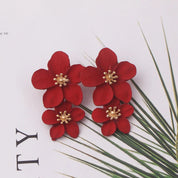 Double-Layer Floral Earrings