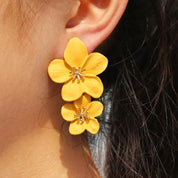 Double-Layer Floral Earrings
