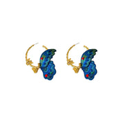 Butterfly Design Hoop Earrings