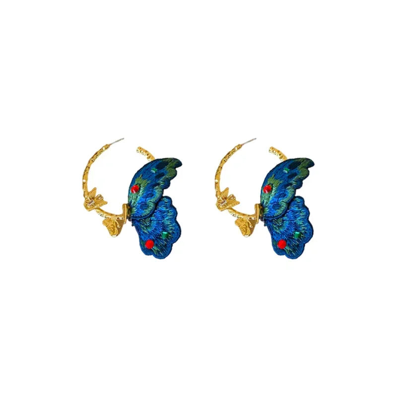 Butterfly Design Hoop Earrings