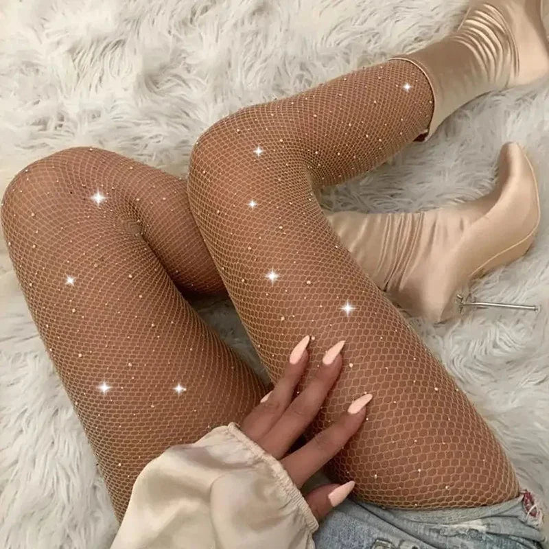 Rhinestone Fishnet Stockings