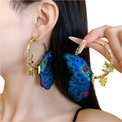 Butterfly Design Hoop Earrings