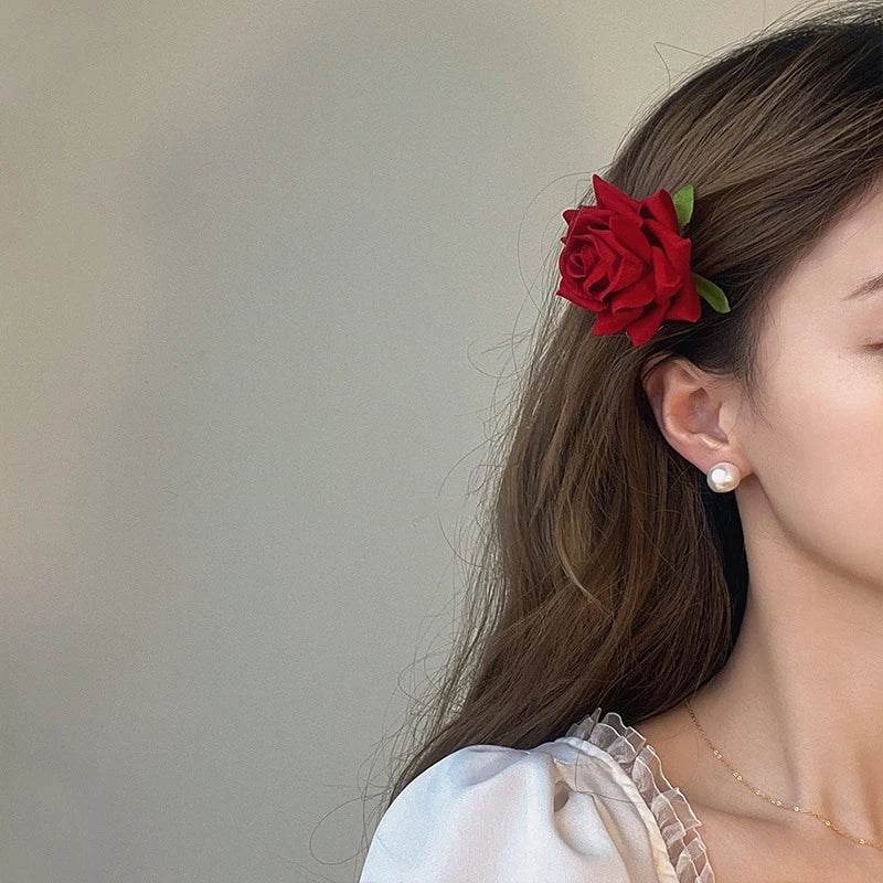 Silk Rose Hair Clip
