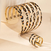 Leopard Print Bracelet and Ring Set