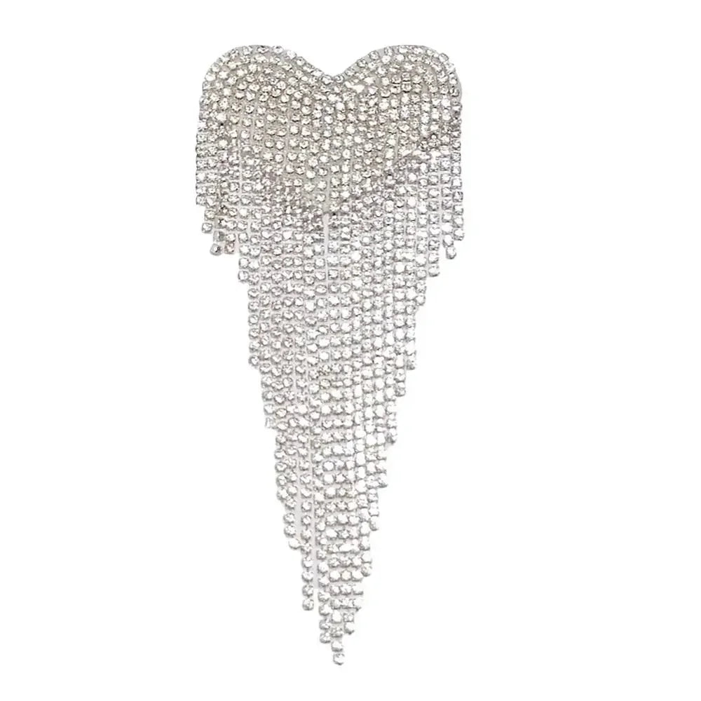 Beaded Heart Tassel Brooch