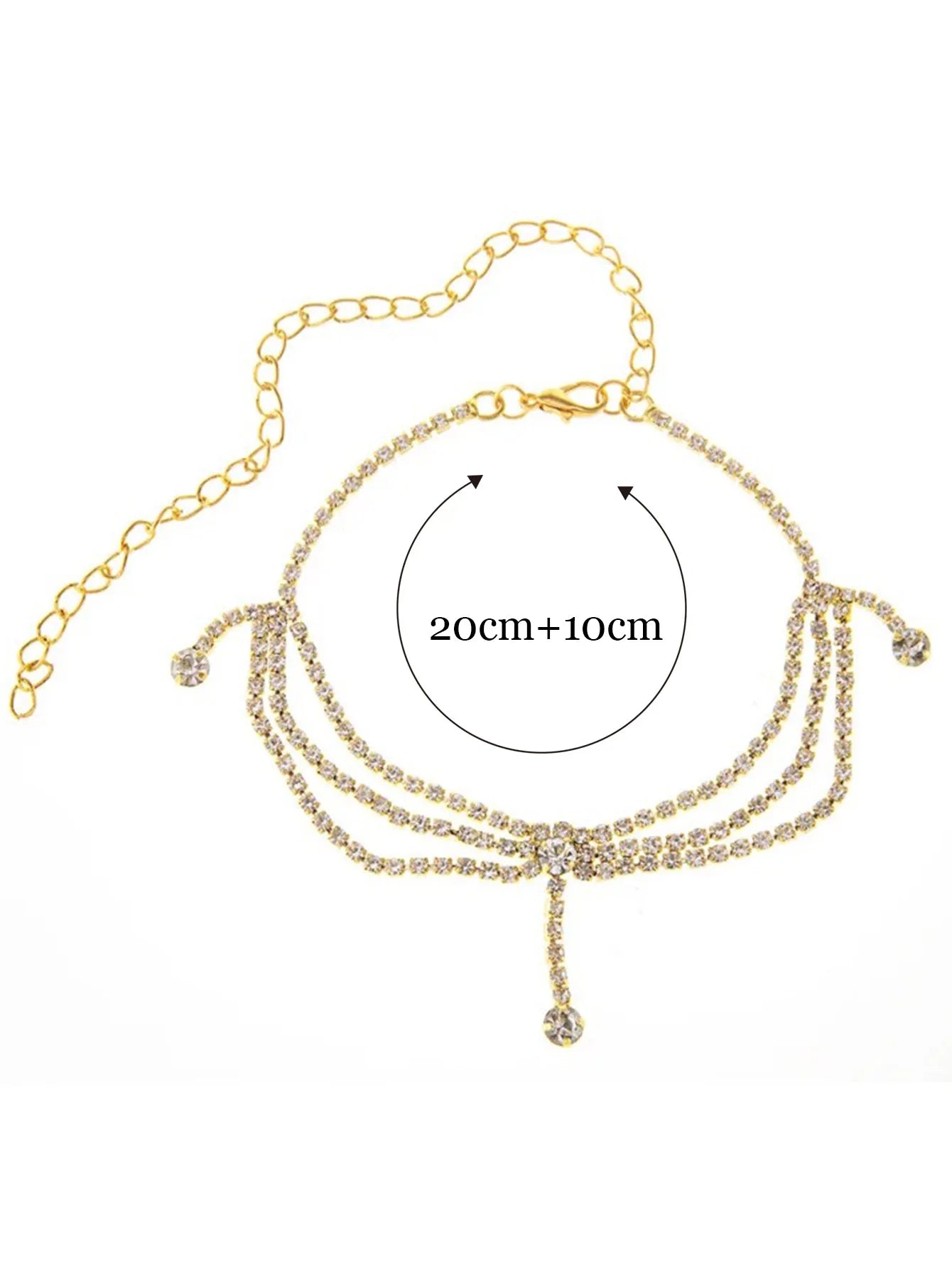 Georgina Rhinestone-Embellished Anklet Chain