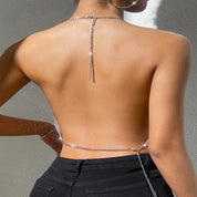 Rhinestone Embellished Crop Top