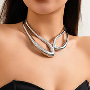 Irregular Open Metal Chain Necklace