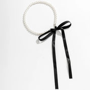 Elegant Ribbon Pearl Necklace