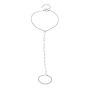 Heart Chain Ring Bracelet