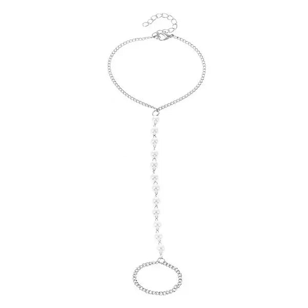 Heart Chain Ring Bracelet