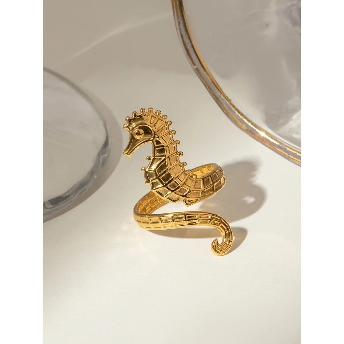 Open Seahorse Design Ring