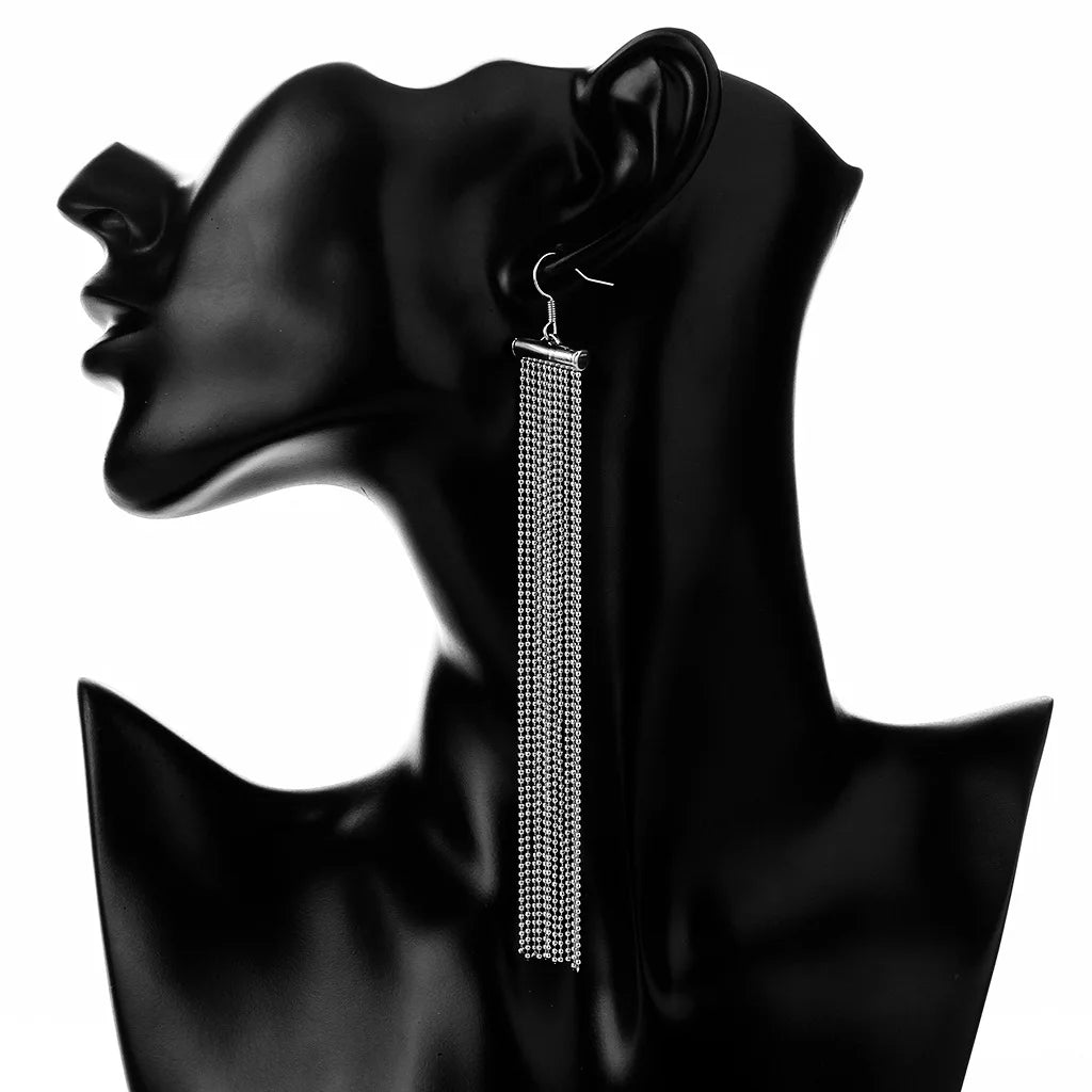 Distinctive Long Metal Earrings