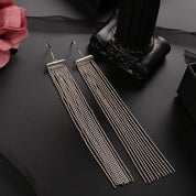 Distinctive Long Metal Earrings