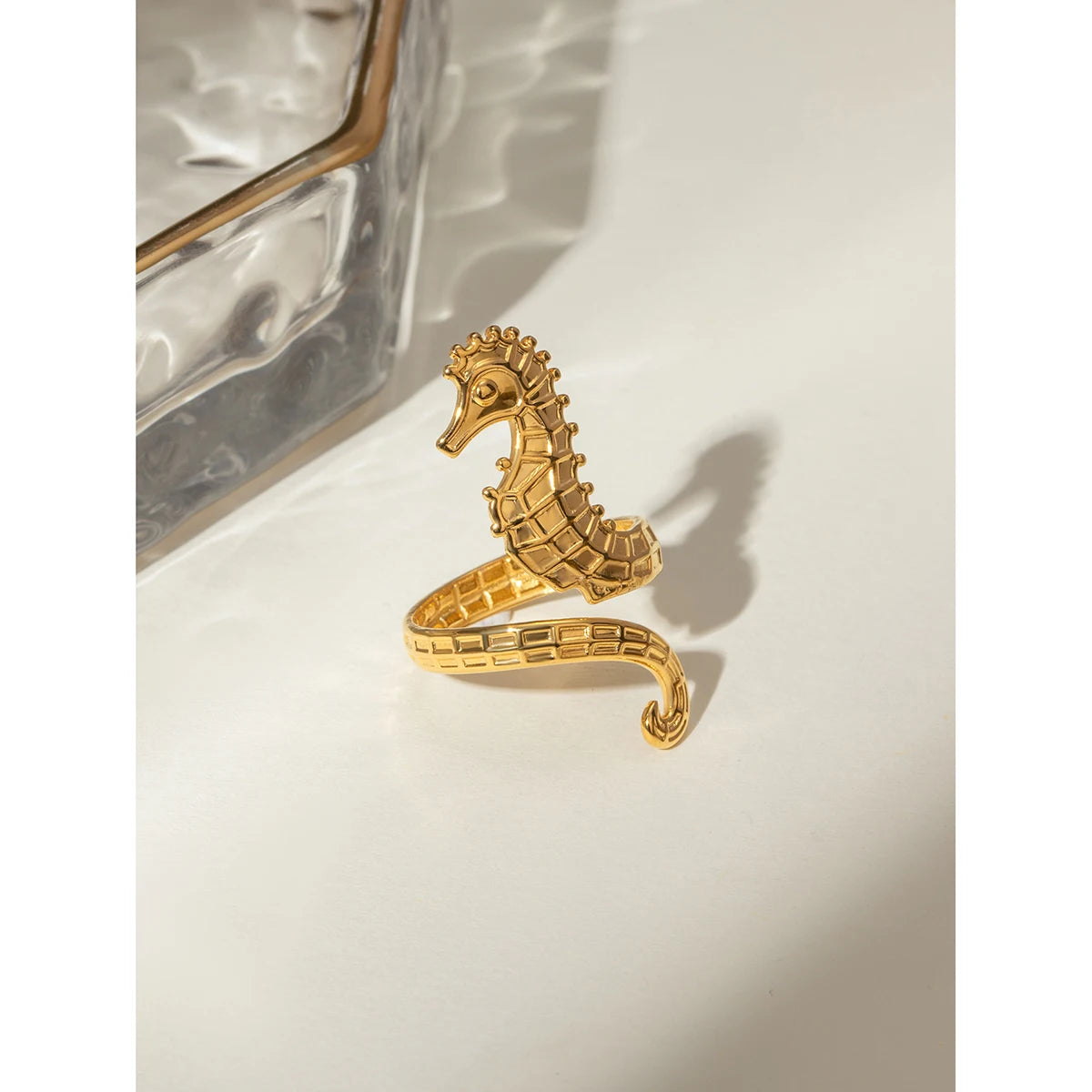 Open Seahorse Design Ring