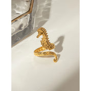 Open Seahorse Design Ring