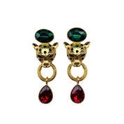 3D Gold-Plated Leopard Earrings