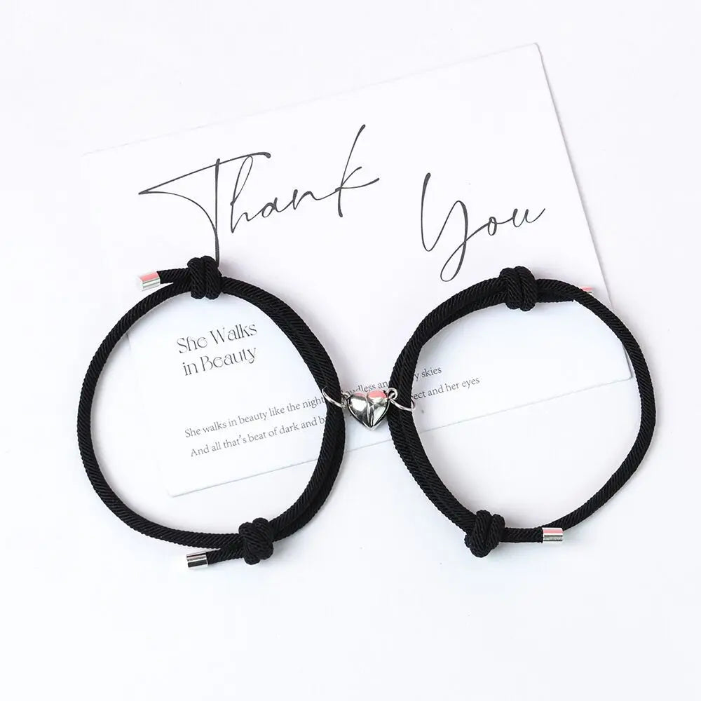 2-Piece Couple Charm Bracelet Set