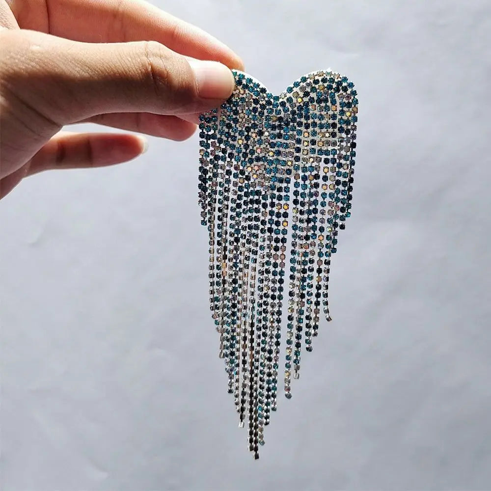 Beaded Heart Tassel Brooch
