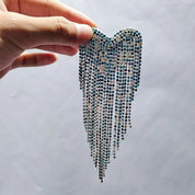 Beaded Heart Tassel Brooch