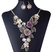 Georgina Hollow Leaf Wedding Jewelry Set