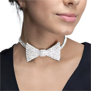 Rhinestone Bow Necklace