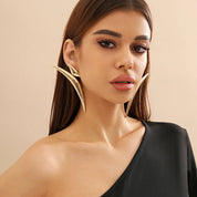 Long Curved Dangle Earrings