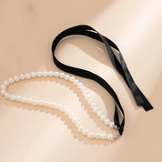 Elegant Ribbon Pearl Necklace