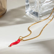 Red Chili Pendant Necklace for Women