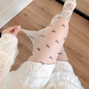 Sheer Heart-Patterned Stockings