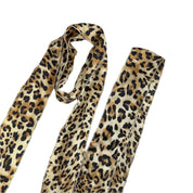 Leopard Print Long Scarf with Polka Dots