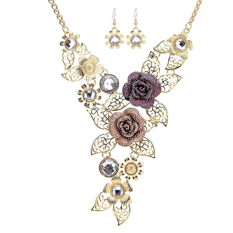 Georgina Hollow Leaf Wedding Jewelry Set