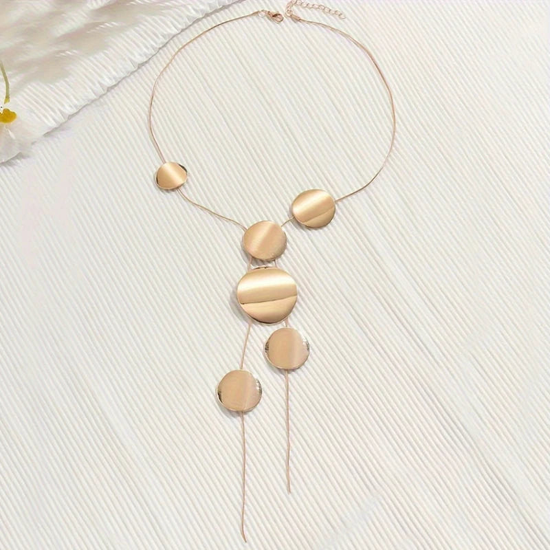 Long Geometric Tassel Pendant Necklace