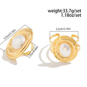 Trendy Pearl-Inspired Bracelet & Ring Set