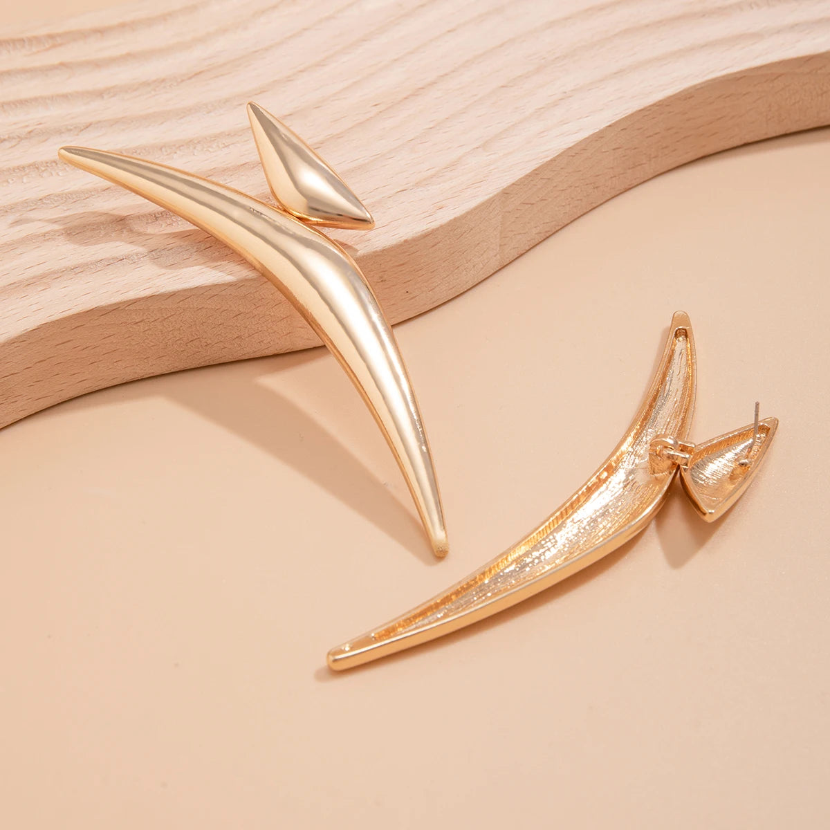 Long Curved Dangle Earrings