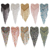 Beaded Heart Tassel Brooch