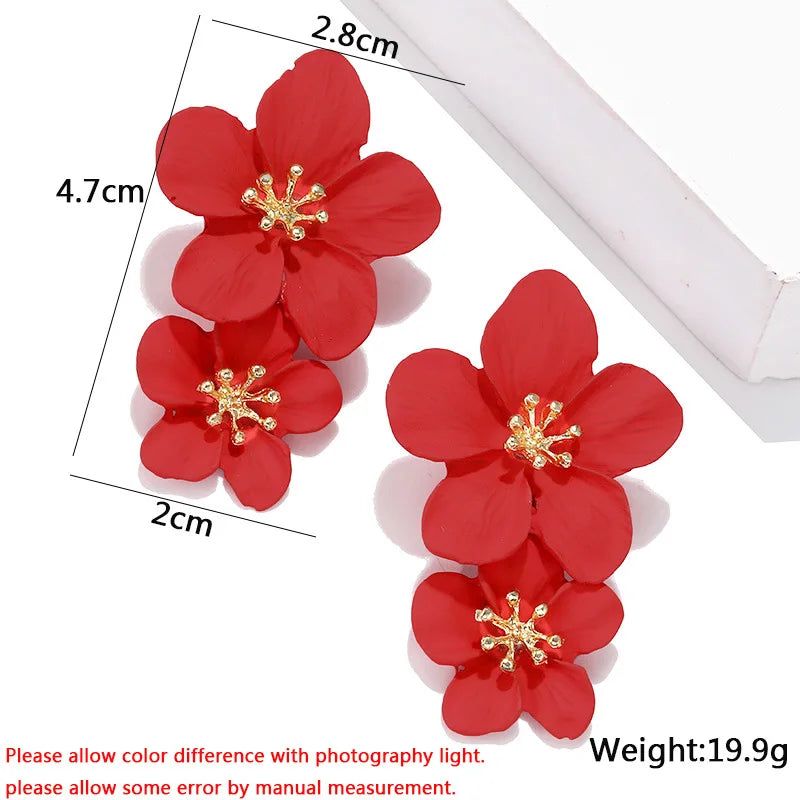 Double-Layer Floral Earrings