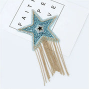 Beaded Heart Tassel Brooch