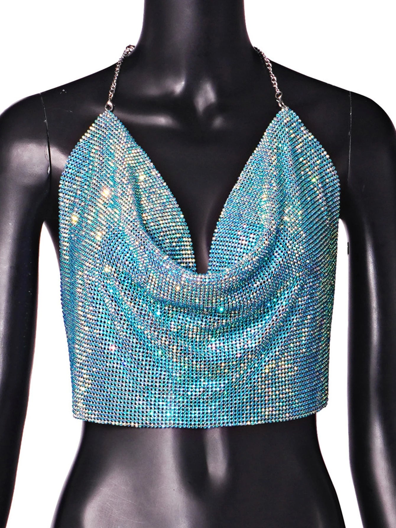 Rhinestone Embellished Crop Top