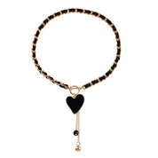 Trendy Black Heart-Shaped Pendant Necklace