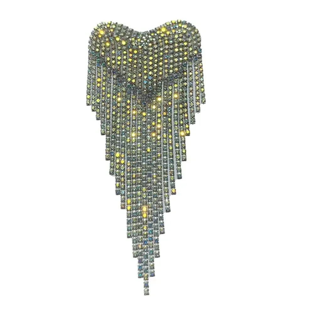 Beaded Heart Tassel Brooch